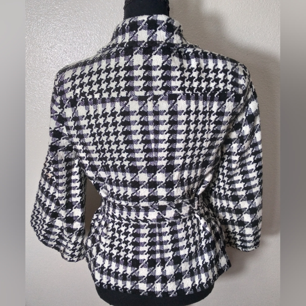 East 5th Black and White Houndstooth Jacket Womens Size- Small - Picture 7 of 9